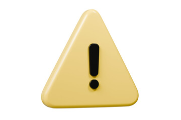 Wall Mural - 3d warning caution icon sign symbol isolated on purple background. error alert safety concept.3d min