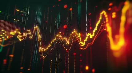 Aufkleber - Vibrant Digital Stock Market Analysis Background