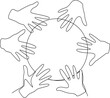 © panadesignteam - Hands together one line art vector