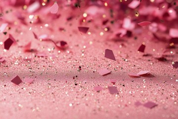 Poster - Colorful pink glitter and confetti spread across a vibrant background for festive celebrations