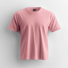 Wall Mural - Pink t-shirt hanging on wall with stark contrast, captured in simple composition with soft lighting enhancing vibrant color.