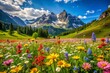 © Man888 - Blooming Meadow in High Mountains: Nature's Beauty Unveiled in HDR