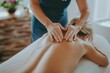 © NN AI - Relaxation woman back massage with masseur in cosmetology spa centre. Spa treatments in the salon. Relaxing holiday. Birthday, Women's Day, Valentine's Day.