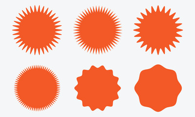 set sunburst badges. set of vector starburst, sunburst badges. simple flat style vintage labels, sti