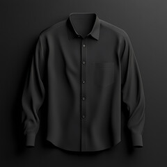 Black shirt hanging on stark white wall, casting a bold contrast and simple elegance in minimalist style.