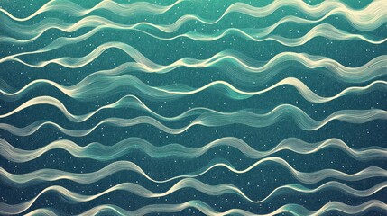 Retro grainy gradient background featuring a seamless texture effect in teal with an abstract wave pattern