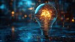© S. CREATOR Studio - Illuminated Light Bulb Concept with Digital Elements