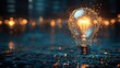 © S. CREATOR Studio - Sparkling Light Bulb with Digital Background