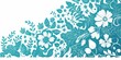 © kkkiim graphic - Teal Mexican paper cut-out style blank page with white background.