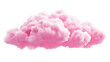 © wernerimages - A fluffy pink cloud floats serenely against a clear white background, invoking feelings of tranquility, softness, and the gentle beauty of nature's wonders.