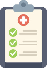 Poster - Medical clipboard with a completed checklist and a red cross symbol