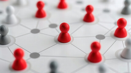 Wall Mural - interconnected avatars in abstract network, a visual representation of social connectivity, highligh