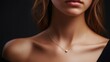© sergiokat - beauty, people and jewelry concept - beautiful young woman wearing shiny diamond pendant