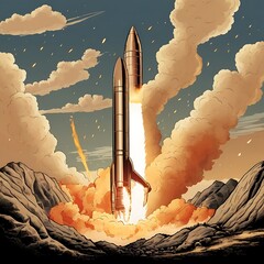 Blast Off to Adventure: A Retro Rocket Launch