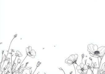 A coloring book of flower frames for adults. In a doodle style with modern illustrations. This is a hand-drawn picture.