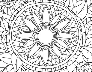 Mandala coloring page for adults.