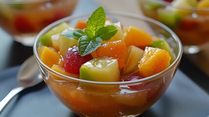 Fruit compote served warm