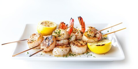 grilled shrimp with lemon and parise