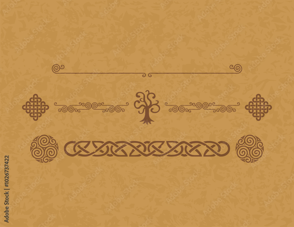 Parchment Header Celtic Borders and Headers on Parchment Background Stock Vector | Adobe ...