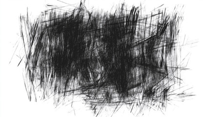 Poster - A black and white drawing of a messy, unkempt hair. The hair is messy and unkempt, with no clear definition of where it ends or where it begins. The drawing conveys a sense of chaos and disorder