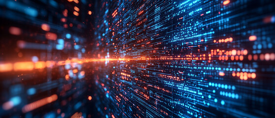 Aufkleber - digital archives, visual representations, scientific research, Digital backdround ideal for technological operations, neural networks, AI, data transmission and encryption