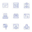 © Blockfine - Website icons set. Thin Line style, editable stroke. deployment, website, web traffic, theme, target, web security, maths, browser, error