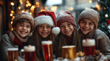 En la Navidad familiar los niños posan sonriente ante las cámaras y en la cena de Navidad bajo las luces del arbolito.