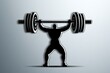© Sanchai - Minimalist weightlifting icon, showing a simple barbell and a person lifting, with clean, bold lines representing the strength and effort of the sport