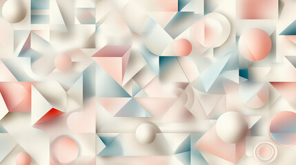 Wall Mural - abstract geometric shapes create a harmonious composition in soft pastel tones, perfect for modern d