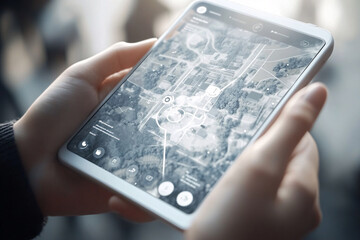 Person Using a Tablet with Navigation App