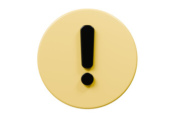 Wall Mural - 3d warning caution icon sign symbol isolated on purple background. error alert safety concept.3d min