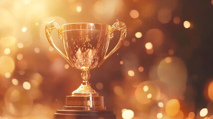 A golden cup with a gold rim sits on a table