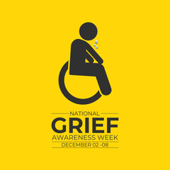 Poster - Vector illustration on the theme of National Grief awareness week observed each year from December. Banner poster, flyer and background design template. Eps 10.