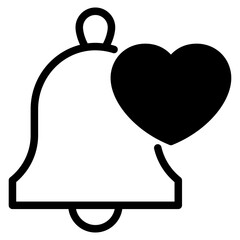 Poster - notification bell with heart icon