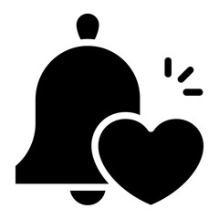 Poster - notification bell with heart icon