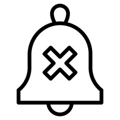 Canvas Print - notification bell with cross icon