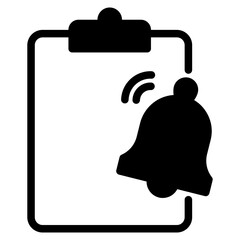 clipboard with notification bell icon