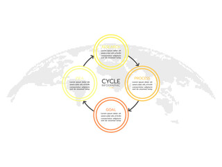 Business infographic template. Organization chart with 4 options, Business concept with 4 options, steps, parts.