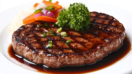 Juicy hamburger steak topped with grated daikon radish