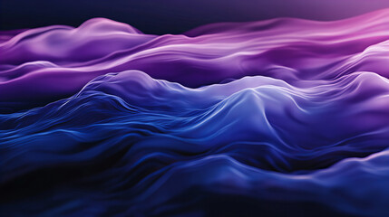 Wall Mural - Abstract waves of purple and blue colors create a serene visual experience during twilight hours