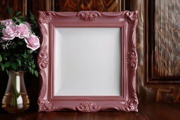 Rustic Charm: 3D Render of Wooden Frame