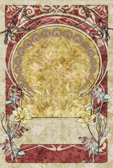 red and gold decoration art-nouveau BG