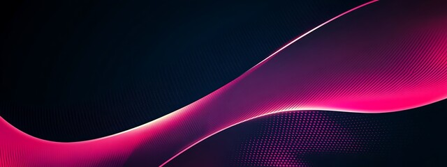 Abstract pink wave on black background.