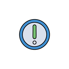 Exclamation mark icon on white background. vector illustration.