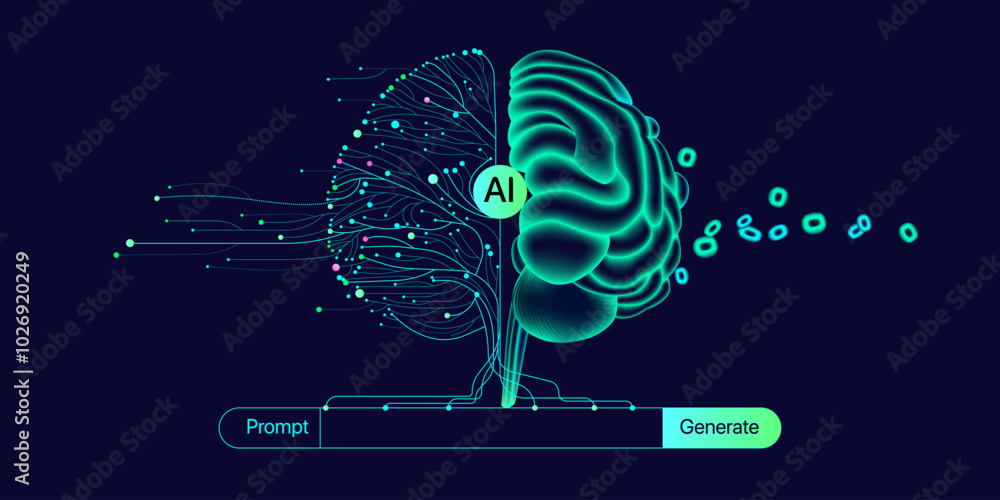 Illustration of abstract stream information. Generate image, video from ...