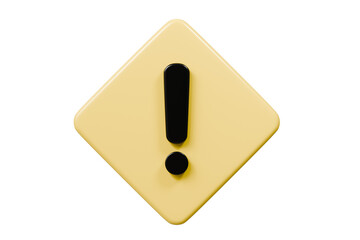 Wall Mural - 3d warning caution icon sign symbol isolated on purple background. error alert safety concept.3d min