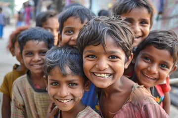 Portrait of a group of Indian children