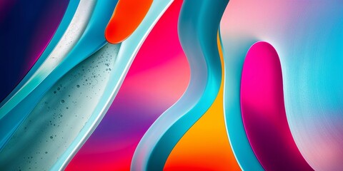 Poster - Abstract colorful background with fluid shapes and vibrant colors.