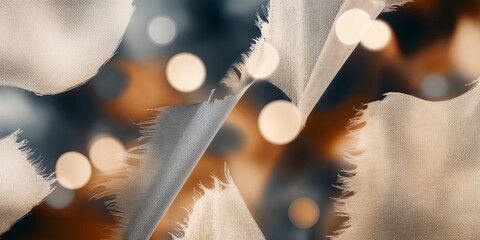 Poster - Abstract fabric texture with bokeh lights in soft tones