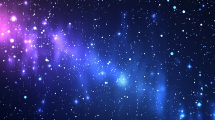 Wall Mural - A vibrant cosmic scene featuring stars and nebulae against a dark background.